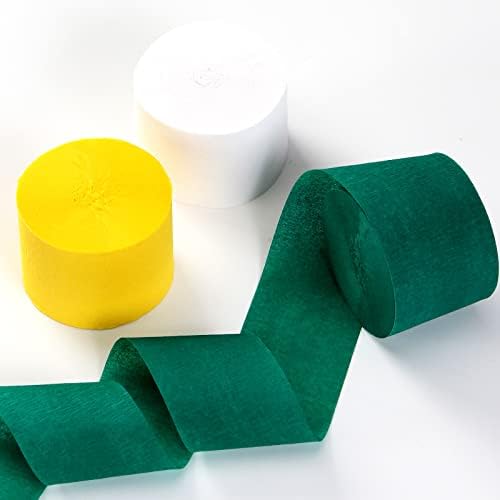 Green-White Yellow Party-Decorations Crepe-Paper Streamers - 9 Rolls Birthday Paper Garland Streamer Neutral Baby Shower Sping Summer Garden Tea Party Decor Panduola - Image 5