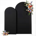 Black Arch Backdrop Cover for Wedding, Set of 2 Stretchy Spandex Fitted Arch Stand Cover for Baby Shower, Birthday Party Decor, Chiara Backdrop Cover with Double-Sided Design(7.2FT 6FT, Black) by Besutolife