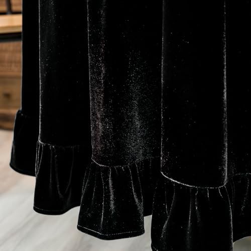 GLORY SEASON Velvet Tablecloth Luxurious Solid Rectangle Table Cloth,Oblong Retro Farmhouse Ruffle Tablecloths Washable Table Cover for Party Wedding Baby Shower Kitchen Dinning Tabletop Decoration - Image 4