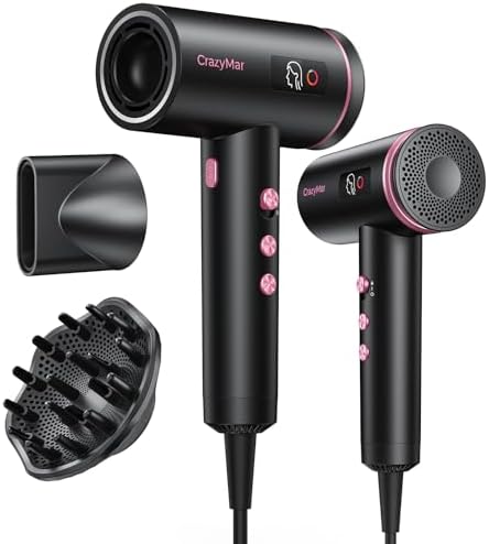 Hair Dryer, 1800W Ionic Hair Dryer with Smart Mode (Baby/Men/Women) by CrazyMar