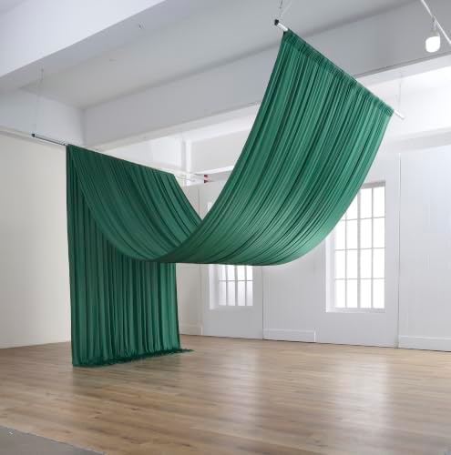 4 Panels 5ft(W) x 20ft(L) Forest Green Ceiling Drapes for Wedding Parties by PartyVillage