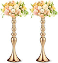 Sadnyy 2 Pcs Metal Flower Arrangements Stand Metal Wedding Centerpiece Stand Gold Vase Centerpiece Tall Table Decor Flower Vase for Wedding Reception Event Party Hotel Home Decor (16.9 Inch) by Sadnyy