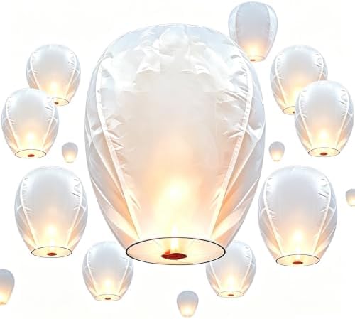 Paper Lanterns 10Pcs Set, Including Hanging Rectangular, Suitable for Home Decor, Birthday Parties, Weddings, Christmas, Easter, New Year’s Celebrations, and Other Party Decorations. (10Pcs White) by Unknown