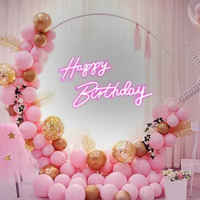 40"/23" Happy Birthday Neon Sign Large - Pink Happy Birthday Sign 12V - Happy Birthday Light Up Sign with Dimmable Switch - 2PCS Happy Birthday LED Sign for Backdrop, Party, Celebration, Decoration - Image 6