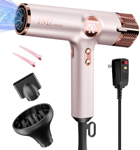 FMZ Ionic Hair Dryer with Diffuser, 1875W High-Speed LED Display Blow Dryer by FMZBeauty