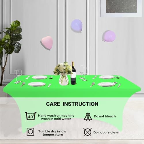 IVAPUPU 2 Pack 6FT Table Cloth for Rectangular Spandex Green Table Cover - Image 5