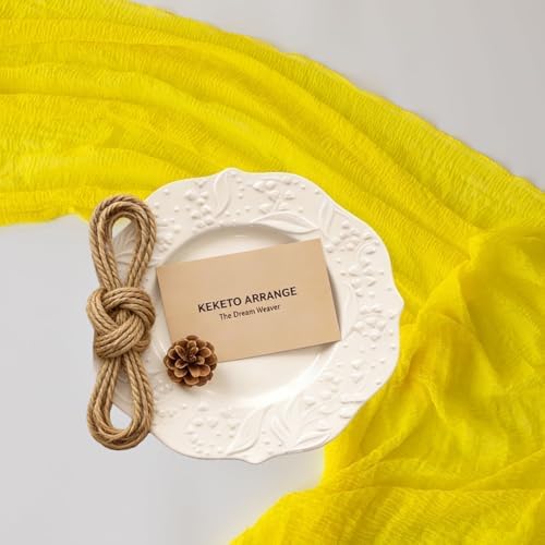 Yellow Cheesecloth Summer Table Runner 120 Inches for Party Home Decor - Image 5