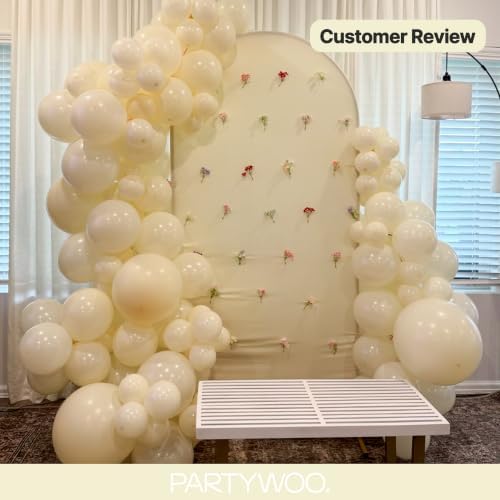 PartyWoo Beige Balloons 50pcs Cream Ivory White Balloons 12 Inch - Image 5