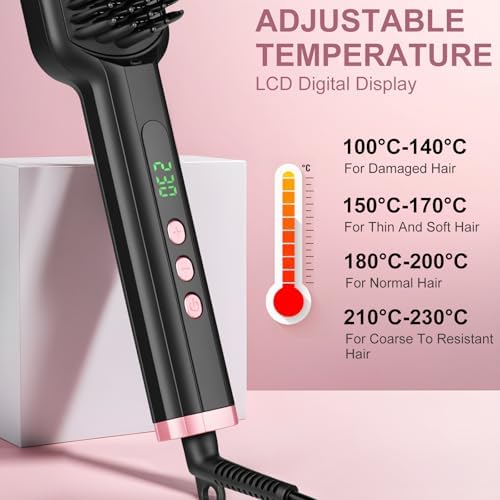 Hair Straightener Brush - SIQUER Ionic Hair Straightening Brush - Image 5