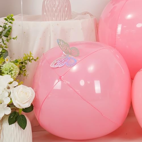 Pastel Pink Round Foil Balloons Birthday Prom Decor 22 Inch 6 Pcs - Image 3