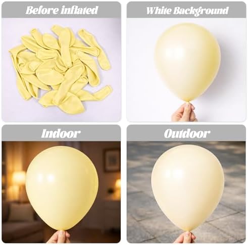 Voircoloria 105pcs Pastel Yellow Party Latex Balloons, 12inch - Image 3