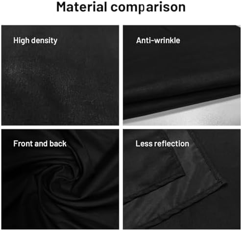 Black Backdrop Background,10 X 10 FT Large Photography Backdrop Photo Photoshoot Background Screen for Photography Photo Booth Backdrops Parties Curtain - Image 7