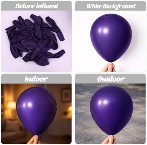 Voircoloria 105pcs Dark Purple Party Latex Balloons, 12inch - Image 3