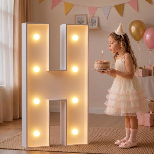 imprsv Large Marquee Letters, 3FT Light Up Letters H Sign for Party Decor by Letsmakeitimpressive