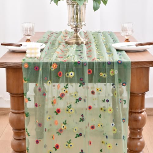 3 Pack Flower Table Runner Floral Daisy Fall Wedding Birthday Party Decor - Image 2