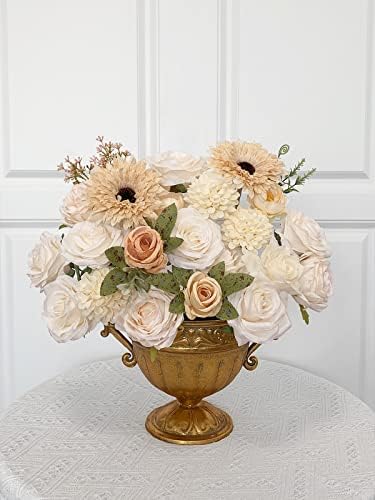 FACINOC Roses Artificial Flowers White Combo Box Set Fake Flower with Stems - Image 6