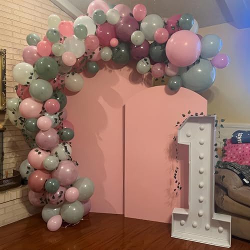 Pink Purple Green Balloons Arch Wildflower Fairy Floral Tea Party Birthday - Image 6