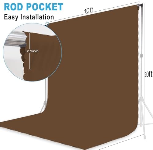 Dark Brown Photography Backdrop for Photoshoot, Fabric, 10x20 FT - Image 2