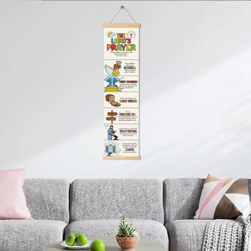 The Lord's Prayer Banner, Church Banner, Christian Rustic Hanging Door Flag, Farmhouse Decorations Outdoor Indoor, Church Activity Decor, Bible Lesson, Scripture and Words Decorations - Image 6