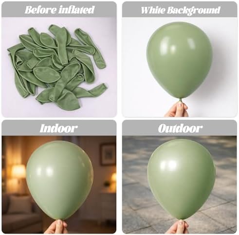 Voircoloria 90pcs Sage Green Balloons Garland Arch Kit, 18 12 10 5 Inch - Image 3