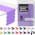 Lavender Plastic Disposable Table Runner. 5 Pack 14 x 108 inch. Scallop Table Runner Adds A Pop of Color to Your Party Table, by Swanoo by Swanoo