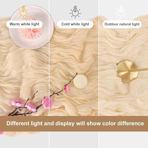 24 Pack Cheesecloth Table Runner, 35x120 Inch Boho Gauze Beige Table Runner 10ft Rustic Sheer Cheese Cloth Table Decor for Wedding Baby Bridal Shower Birthday Party Table Decoration - Image 5