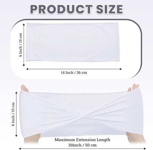 White Chair Sashes Bows 100 Pcs Spandex Chair Sashes Elastic Chair Cover Bands Ties Without Buckle for Wedding Birthday Party Ceremoney Events Decoration - Image 2