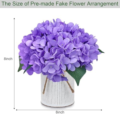 Purple Flower Table Centerpieces, Set of 6, Hydrangeas - Image 2