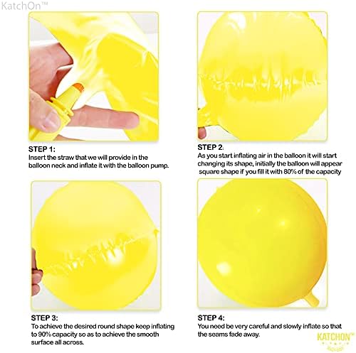 KatchOn, Yellow Mylar Balloons - 22 Inch, Pack of 6 | Yellow Foil Balloons - Image 6