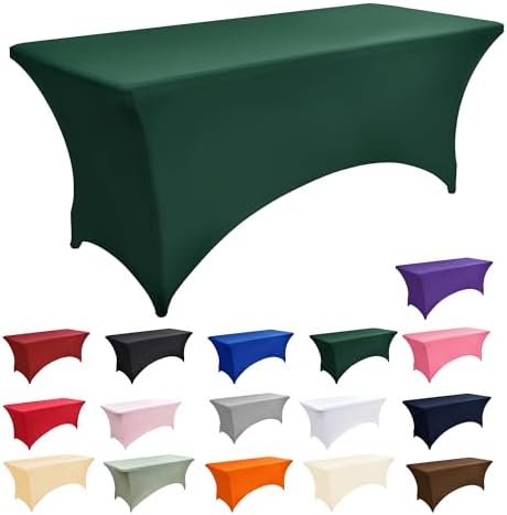 2-Pack 6ft Spandex Table Covers for Rectangle Standard Folding Tables - Wrinkle Resistant Stretch Tablecloths - Ultimate Fitted Table Protector for Parties, Trade Shows, Banquet - Image 3