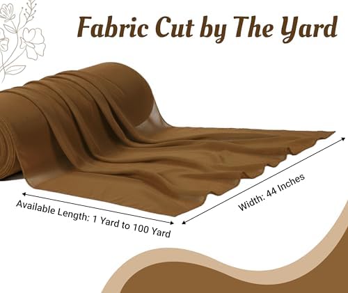 35 Yard Chiffon Fabrics, 44" Wide, Lightweight, Sheer – Mocha - Image 4