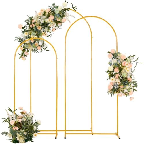 3PCS Metal Wedding Arch Backdrop Stand 6.6/5.9/4.9FT Balloon Arch Stand by Vincidern