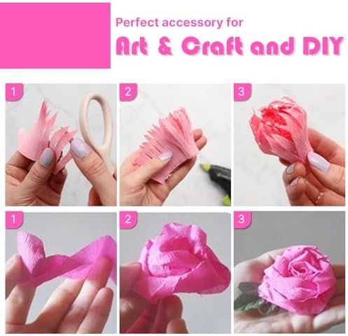 PartyWoo Crepe Paper Streamers 4 Rolls 328ft, Pack of Hot Pink Crepe Paper for Party Decorations, Wedding Decorations, Birthday Decorations, Baby Shower Decorations (1.8 Inch x 82 Ft/Roll), Pink-9581 - Image 4