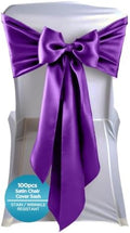 Leading Linens 100 pcs Purple 108"x8" Satin Bow Sash Chair Cover Decoration by LeadingLinens