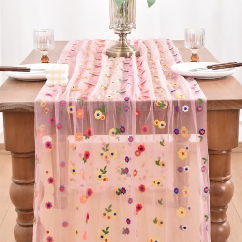 3 Pack Flower Table Runner Floral Daisy Fall Wedding Birthday Party Decor - Image 2