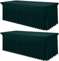 Smiry 2 Pack Spandex Elastic Fitted Table Cloth Skirt for 6FT Table by Smiry