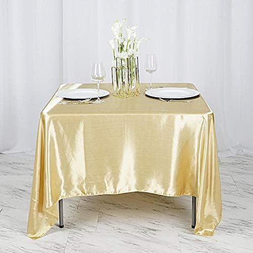 Balsa Circle 10 pcs 72x72 inch Champagne Square Tablecloth Satin Fabric Overlays Linens | Table Cloths Cover for Wedding Party Banquet Reception Events Decoration Kitchen Dining Events Kitchen Dining - Image 5