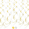 BEISHIDA 20Pcs Gold Silver Hanging Swirls Wedding Graduation Ceiling Decor by Beishida