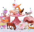 Weysat 27 Pcs Farm Animal Cake Toppers with Birthday Hat Tutu Skirt by Weysat