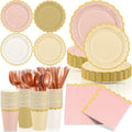 Mimorou 169 Pcs Rose Gold Plates Napkins Cups Flatware Set by Unknown