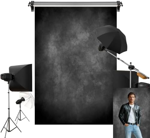 Kate 6.5x6.5ft/2x2m Dark Backdrop Black Abtract Texture Portrait Photo Backgrounds Photography Studio Props by KateBackdropforPhotography