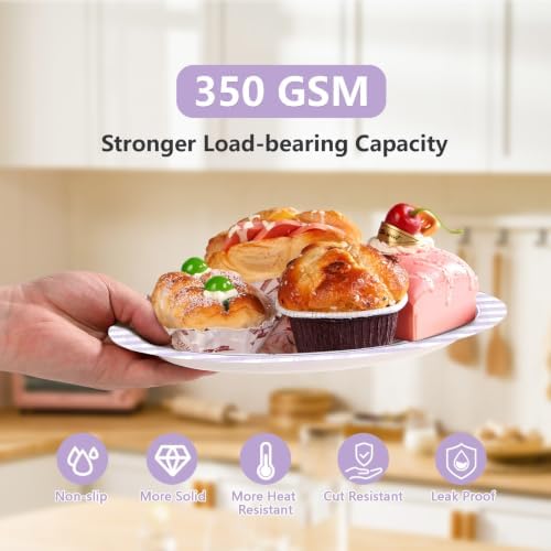 96Pcs Purple Bow Birthday Party Supplies for Girls Serves 24 - Image 4