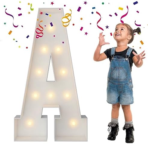 3FT Marquee Letters, Large Light Up Letters A for Baby Shower Party Decor by MerryMosaics