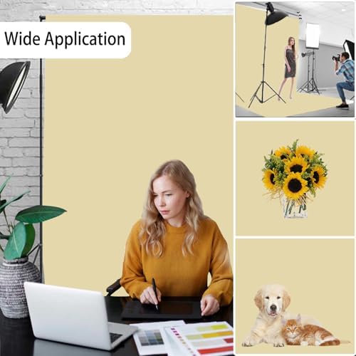 Tan Photography Backdrop for Photoshoot, Fabric 10x20ft - Image 2