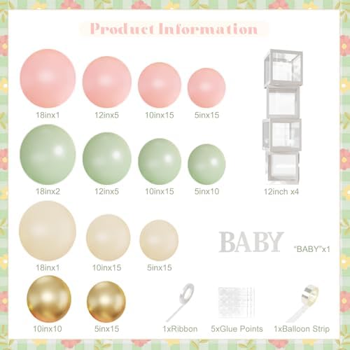 CROSSFINGERS Pink and Green Baby Shower Decorations for Girls - Image 2