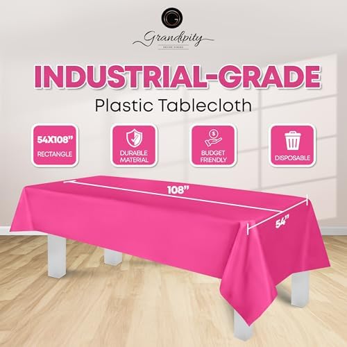 Grandipity Plastic Table Cloth Disposable 12 Pack 54” x 108” Rectangle - Image 2