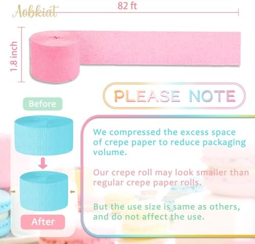 AOBKIAT Crepe Paper Streamers Party Decorations,6 Rolls Pastel Streamers - Image 5