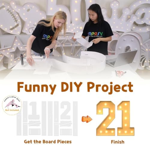 imprsv 21 Marquee Numbers, 3FT Light Up Numbers for 21st Birthday Decor - Image 2
