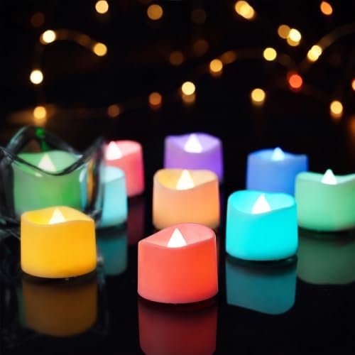 Homemory 50-Pack 7-Color Changing Flameless Tea Light Candles, 200+ Hours by Homemory