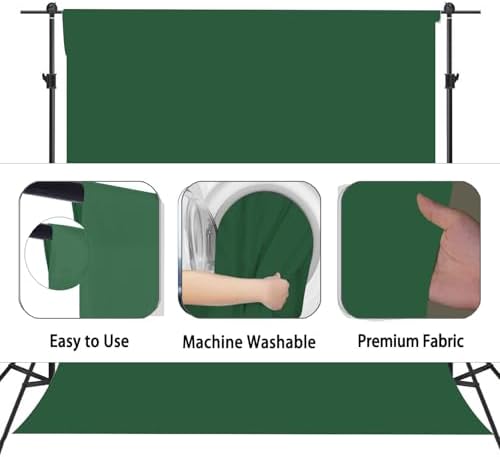 Dark Green Photography Backdrop for Photoshoot, Fabric, 10x20ft - Image 6